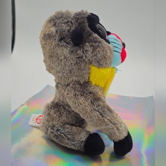 Ty Tysilk Beanie Boos WASABI Baboon Plush Monkey Stuffed Glitter Eyes - Picture 8 of 9